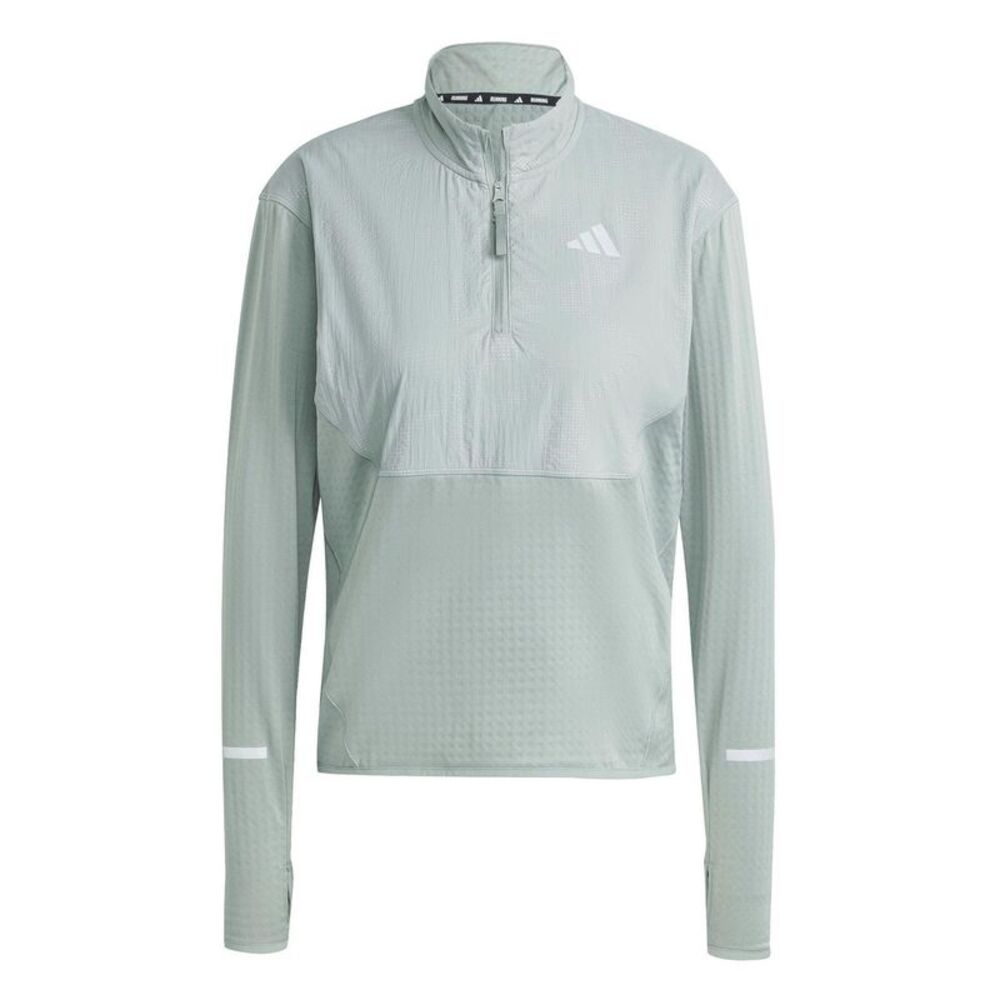 Adidas Womens/Ladies Hi-Vis Half Zip Tracksuit Top / Silver Green